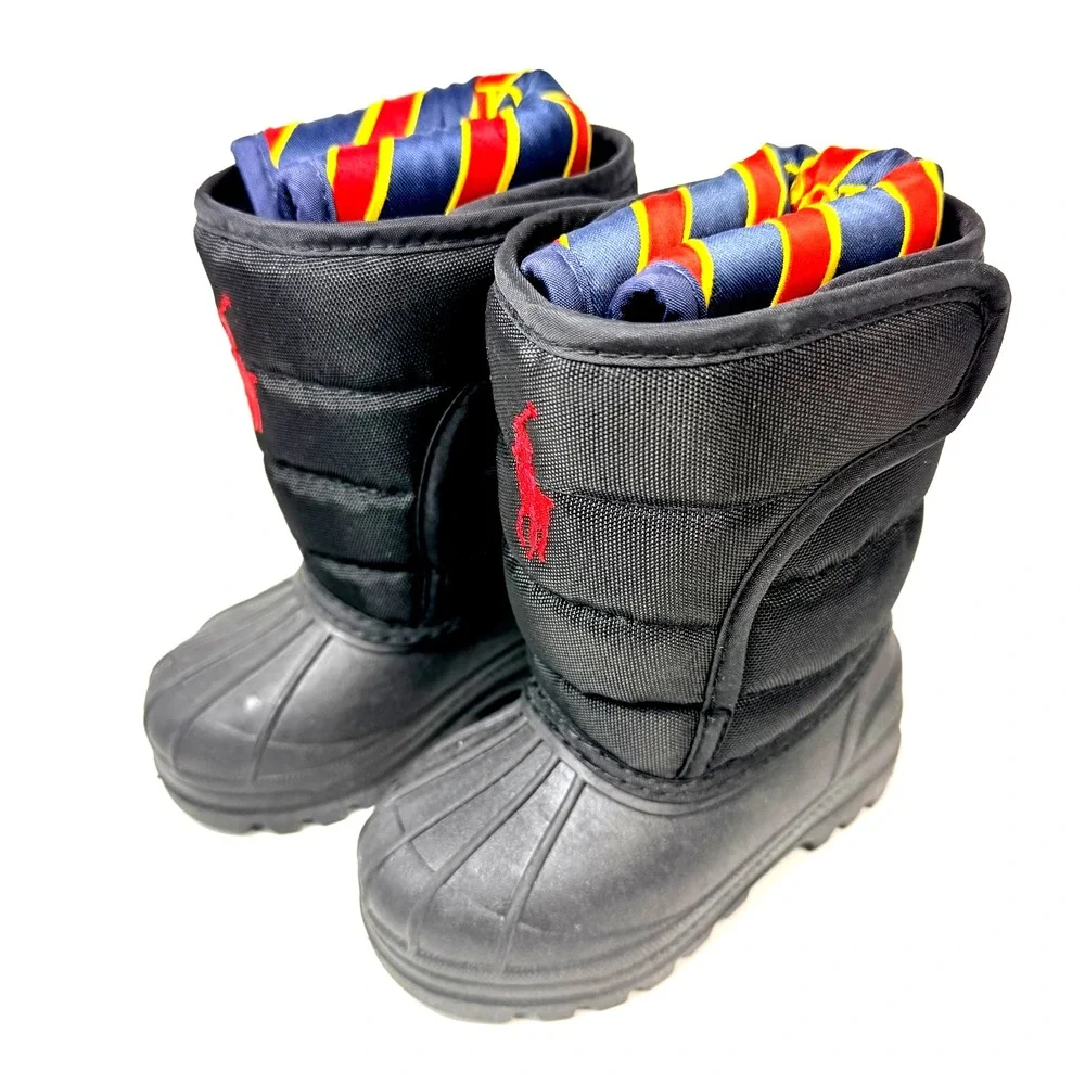 Polo Ralph Lauren Vancouver EZ Snow Boots Toddler Unisex Size 4 Waterproof Black